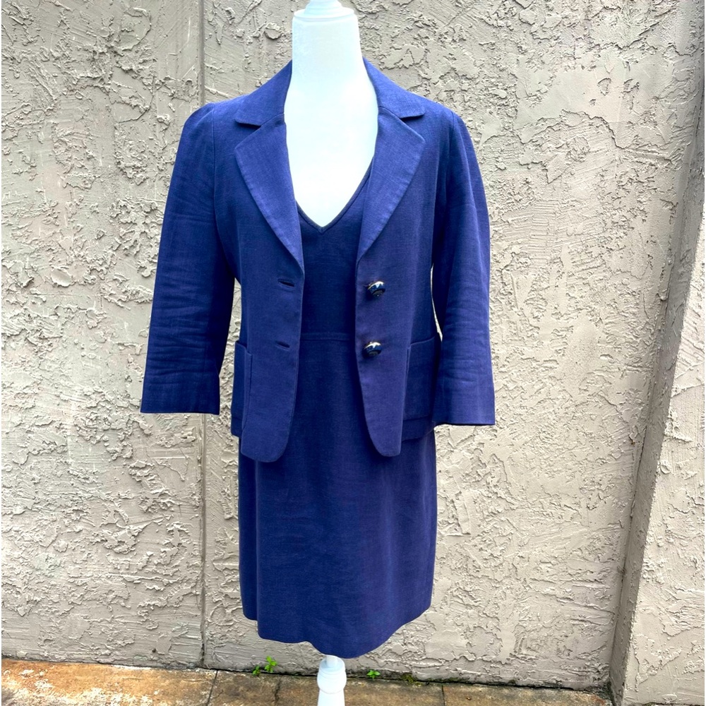 Kate Spade New York Navy Linen Dress & Jacket - Size 6